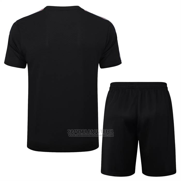 Fato de Treino Manchester United Manga Curta 2025-2026 Preto - Calcas Curta